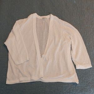 3/4 Sleeve White Cardigan 2X Croft and Barrow